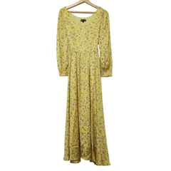 Sister Jane(シスタージェーン) ワンピース サイズS レディース美品  - イエロー×グリーン×マルチ 長袖/ロング/花柄