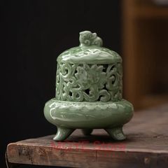 翡翠 雲型香炉 淡い緑色 - メルカリ