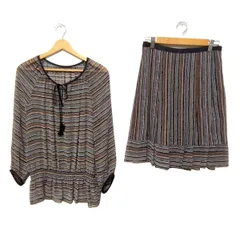 UNTITLED(アンタイトル) スカートセットアップ レディース美品  - 黒×ブラウン×マルチ