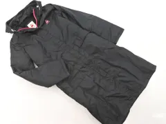 le coq sportif ルコックスポルティフ 中綿 裏ボア ロゴ フード コート sizeM/黒 ◇■ レディース
