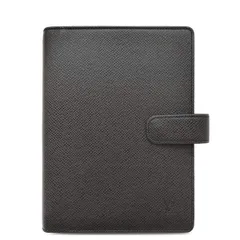 ルイヴィトン LOUIS VUITTON 手帳カバー アジェンダ MM タイガ アルドワーズ シルバー金具 黒 システム手帳 ダイアリー スケジュール帳  R20423 SP1001【中古】