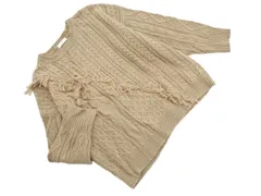 earth music&ecology アースミュージック＆エコロジー パッチワーク ニット セーター sizeF/グレーベージュ ◇■ レディース