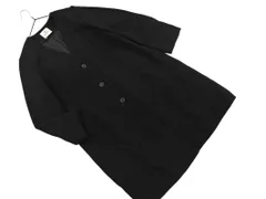 nano universe ナノユニバース ウール混 ノーカラー コート sizeF/黒 ◇■ レディース