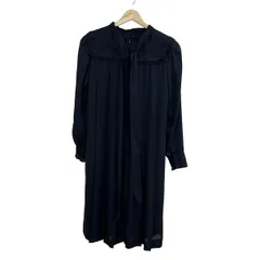 セルフォード ワンピース サイズ36 S レディース美品  - ダークネイビー クルーネック/長袖/ひざ丈/レース/プリーツ/リボン/HANAE MORI