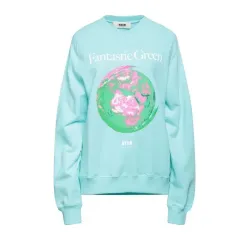 MSGM 地球 プリンティング ミント オーバーサイズ スウェットシャツ