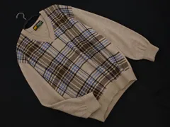 Golden Bear ゴールデンベア ウール混 チェック ニット セーター sizeM/ベージュ ◇■ メンズ