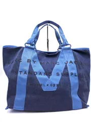 MARC BY MARC JACOBS マークバイマークジェイコブス デニム プリント トート バッグ 青 ■■ レディース