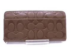 COACH コーチ 本革 レザー シグネチャー 長 財布 ブラウン ■■ レディース