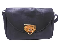 NINA RICCI ニナリッチ 本革 レザー ショルダー バッグ 黒 ■■ レディース