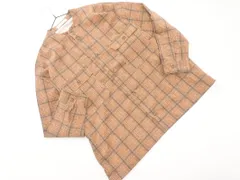 SM2 サマンサモスモス バンドカラー チェック ブラウス シャツ sizeF/ブラウン ◇■ レディース