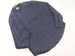 TAKEO KIKUCHI タケオキクチ バンドカラー ストライプ シャツ size2/濃紺 ◇■ メンズ