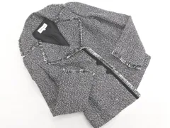 HANAE MORI ハナエモリ ウール混 ツイード ジャケット size40/黒 ◇■ レディース