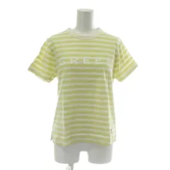 ヒューマンウーマン HUMAN WOMAN アッシュホリデー H.HOLIDAY Tシャツ カットソー 半袖 クルーネック ボーダー柄 プリント M 緑 グリーン 白 ホワイト /XZ ■GY61