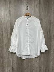 美品 La-gemme ラジエム タグ付 フリル キャンディスリーブ プリーツ ブラウス シャツ sizeF/白 ■◇ レディース