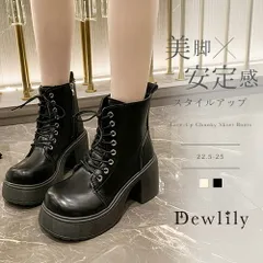 レースアップチャンキーショートブーツ レディース 厚底 太ヒール 編み上げ 美脚 トレンド デイリー カジュアル 歩きやすい 着痩せ スタイル 白黒