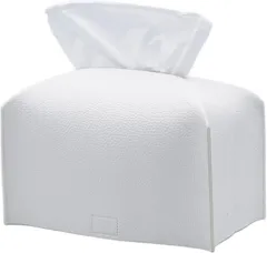 TOMOTHY ティッシュケース おしゃれ 厚型 深型 2段 ティッシュカバー 北欧 韓国インテリア (ピュアホワイト,  約245mmx130mmx130mm)