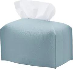 TOMOTHY ティッシュケース おしゃれ 厚型 深型 2段 ティッシュカバー 北欧 韓国インテリア (ミントブルー,  約245mmx130mmx130mm)