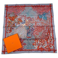 未使用品 HERMES エルメス カレ90 シルク100％ スカーフ LE FLEUVE