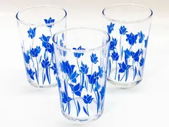 昭和レトロ 佐々木硝子 ガラスコップ 3個セット　タンブラーグラス　当時物　★