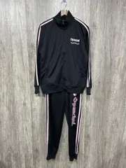 おぱんちゅうさぎ プリント サイドライン ロゴ ジャージ上下 セットアップ sizeL/黒 ◆■◎レディース