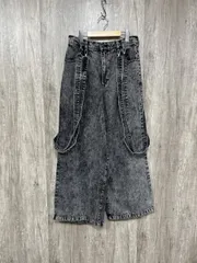 cussil クシル ルーズシルエットダブルサスペンダー ワイド デニムパンツ sizeM/黒 ■■ メンズ