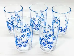 昭和レトロ ガラスコップ 5個セット　タンブラーグラス　当時物　★