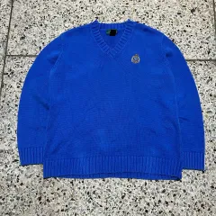 ポロ(POLO RalphLauren) ヴィンテージ ブルー Vネック ニット