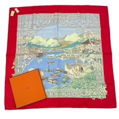 未使用品 HERMES エルメス スカーフ シルク カレ90 花柄 胡蝶蘭