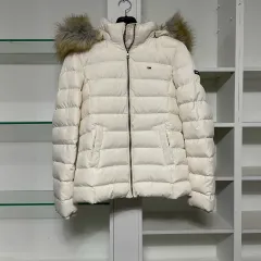 トミーヒルフィガー アイボリー レディース フード アウター ダウン s