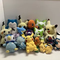 ◆ 【ジャンク品】 21点 まとめ商品 ポケモン ぬいぐるみ マスコット ④ ピカチュウ ミミッキュ カビゴン ゾロア など ポケセンあり。 現状品