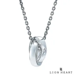 ライオンハート for Gift ロゴ プレーン ダブルリング ネックレス シルバー925 メンズ ブランド LION HEART