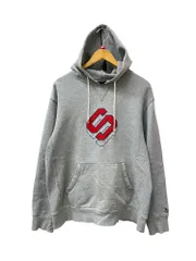 STUSSY (ステューシー) 90s レッドロゴ スウェットパーカー フーディ L グレー メンズ/006