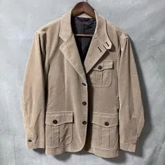 PS Paul Smith ポールスミス コットン ストレッチ コーデュロイ スタンドカラー ミリタリー テーラード ジャケット size.M ベージュ