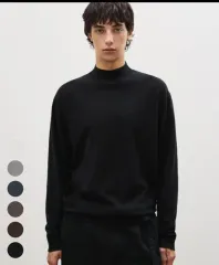 2パック SUARE(スアレ) ウォッシャブル モックネック スリーブ ニット XL ブラック XL チャコール