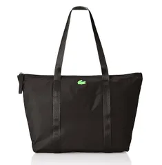 LACOSTE｜ラコステ  ジャンヌ ストライプハンドル ラージジッパーバッグ  トート ハンド 鞄