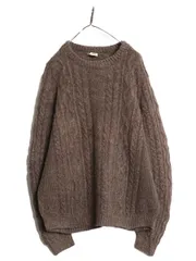 【お得なクーポン配布中!】 80s ニュージーランド製 High Country ケーブル ニット セーター メンズ L 程 ヴィンテージ ウール ハンドメイド フィッシャーマン アラン