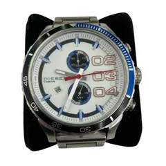 186001 現状品 DIESEL ディーゼル Franchise DZ4313  シルバー　ホワイト メンズ