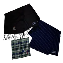 186000 Polo by Ralph Lauren ポロバイラルフローレン マフラー＆ハンカチ 3点まとめ売り