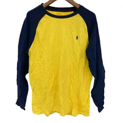 186000 Polo by Ralph Lauren ポロバイラルフローレン ロングＴシャツ XL イエロー/ネイビー コットン