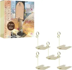 ideamall POPスタンド ポップスタンド リングスタンド 卓上 プライスカード 5個セット (ゴールド,  10cm)