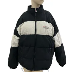 186004 現状品 X-girl エックスガール FILA ダウンジャケット　Mサイズ FL3403  ブラック　ホワイト レディース