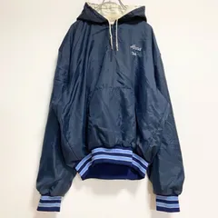 古着 used　70s 80s　USA製　Holloway　長袖ハーフジップナイロンパーカー　プルオーバー　ネイビー　XLサイズ