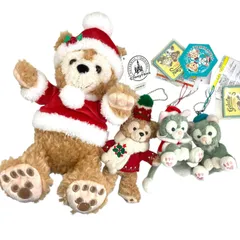 186001 Disney ディズニー クリスマス♪ ダッフィー&ジェラトーニ ぬいぐるみ　キーホルダー 4点まとめ売り
