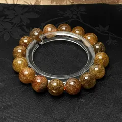 天然水晶★【70A銅髪ルチルクォーツ】★ブレスレット 天然石A 12.8-13.3mm ZB10067