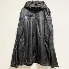 古着 used　OAKLEY　オークリー　長袖薄手ナイロンジャケット　ワンポイント刺繍　地球　pfm　ダークグレー　Lサイズ