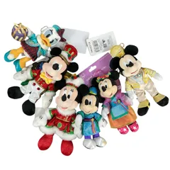 170071 ぬいぐるみバッジ ミッキー ミニー デイジー タグ付き多数 クリスマス 季節限定 6点まとめ売り
