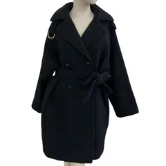 186005 ポールスミス ロングコート 黒 牛革/ポリエステル レディース