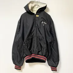 古着 used　～90s　Holloway　ハーフジップナイロンジャケット　アノラックパーカー　ヴィンテージ　刺繍　黒　Mサイズ