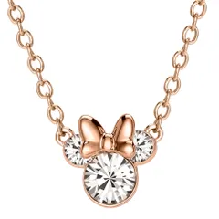 ディズニー ミニーマウス ジュエリー 金メッキ キュービックジルコニア ネックレス ミッキーの90周年記念 ピンク [エイプリルローズ – クリアクリスタル]