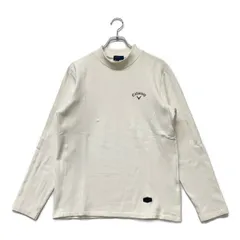 中古 メンズ キャロウェイ Callaway 長袖シャツ L 白 ホワイト 裏起毛 モックネック